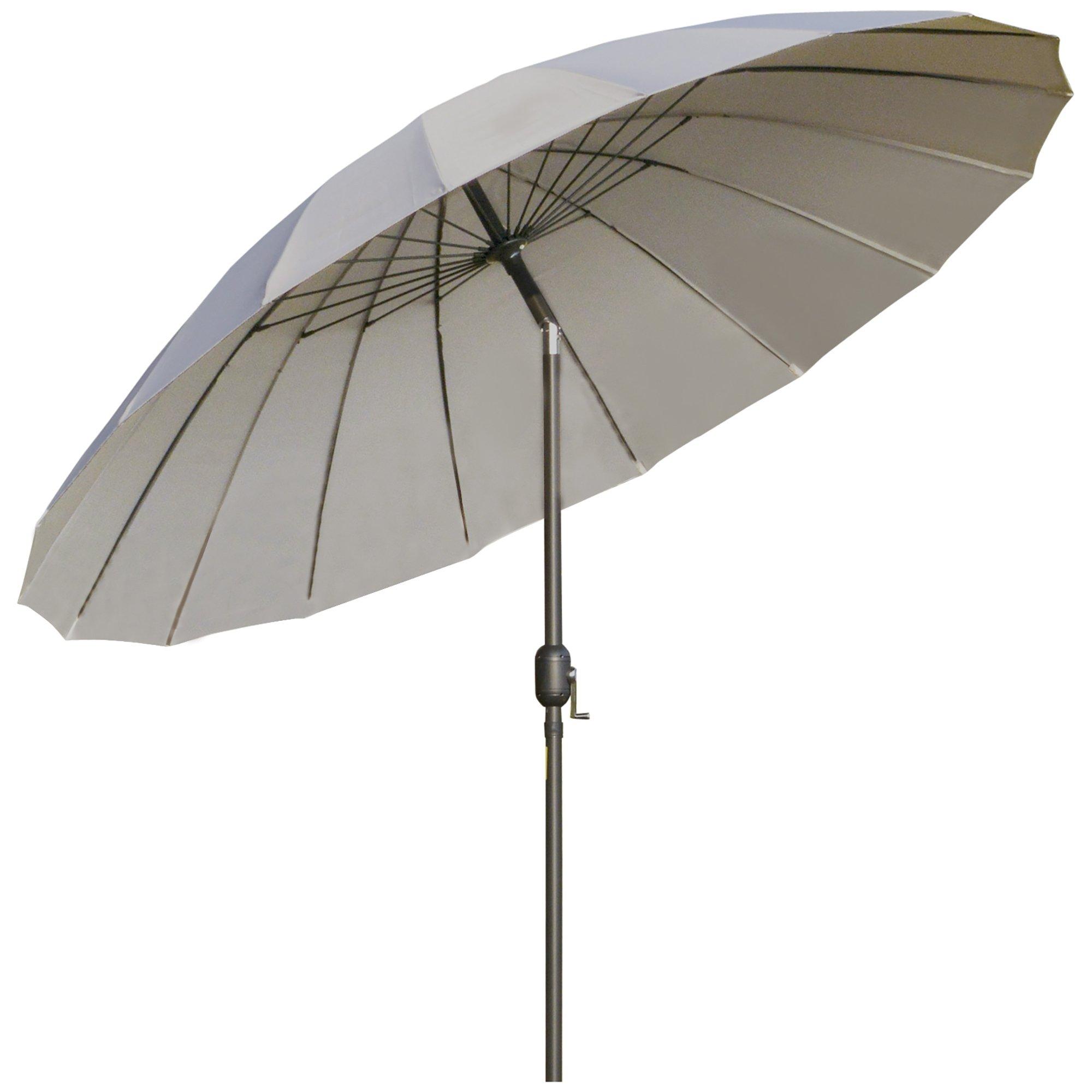 2.5m Round Curved Adjustable Parasol Sun Umbrella Metal Pole